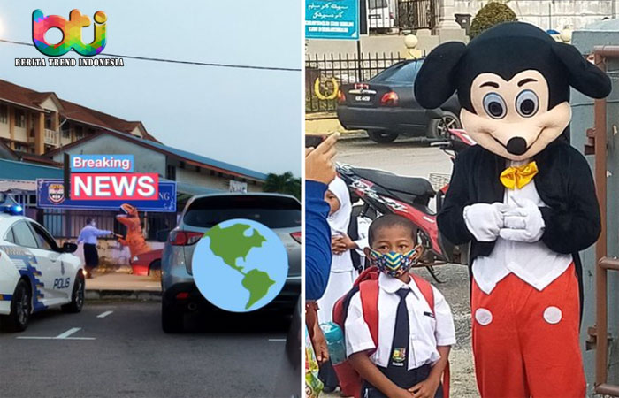 “Transformer dan T-Rex”, Sambut Siswa Kembali Masuk Sekolah Setelah Lockdown
